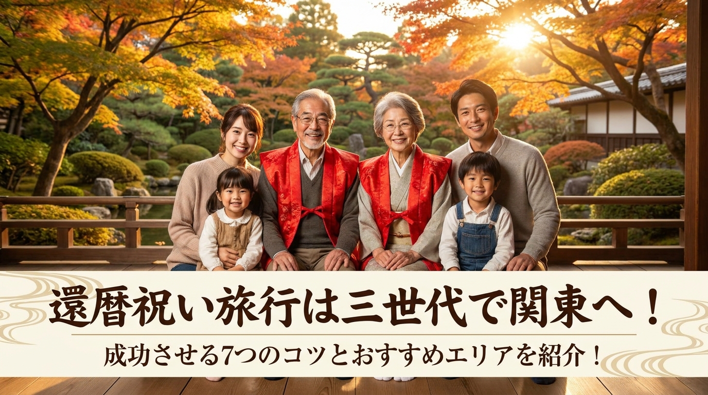 還暦祝い旅行は三世代で関東へ!成功させる7つのコツとおすすめエリアを紹介!