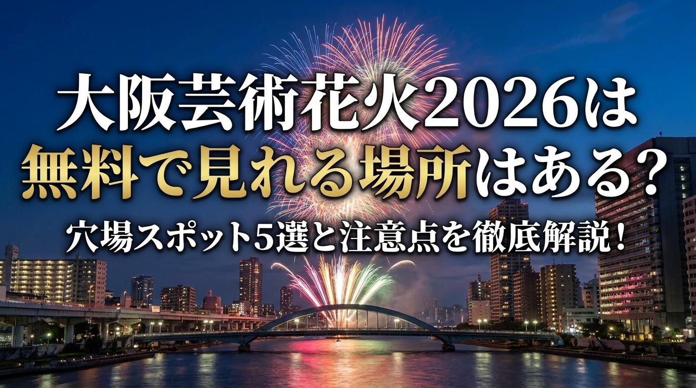 大阪芸術花火2026は無料で見れる場所はある？穴場スポット5選と注意点を徹底解説！