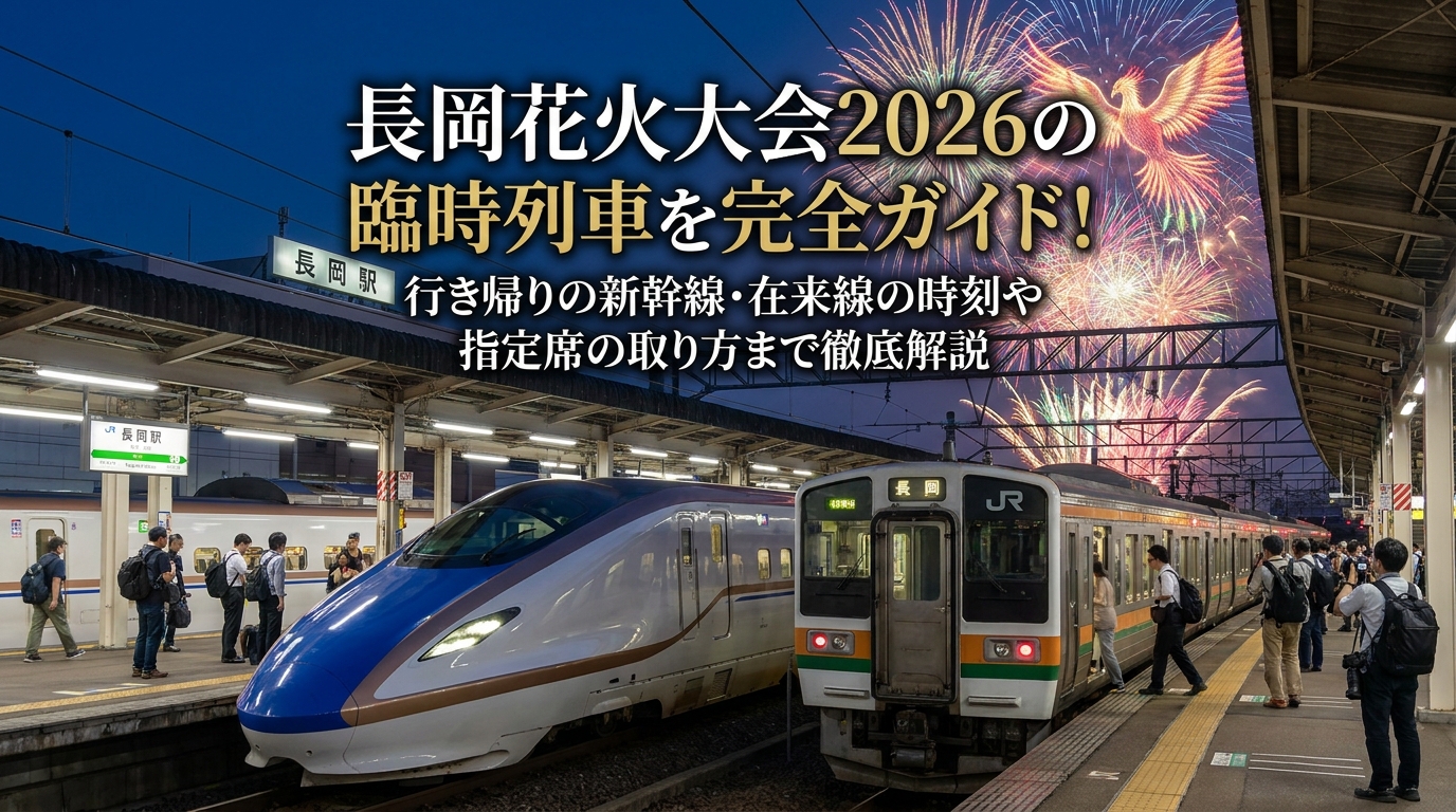 長岡花火大会2026の臨時列車を完全ガイド！行き帰りの新幹線・在来線の時刻や指定席の取り方まで徹底解説