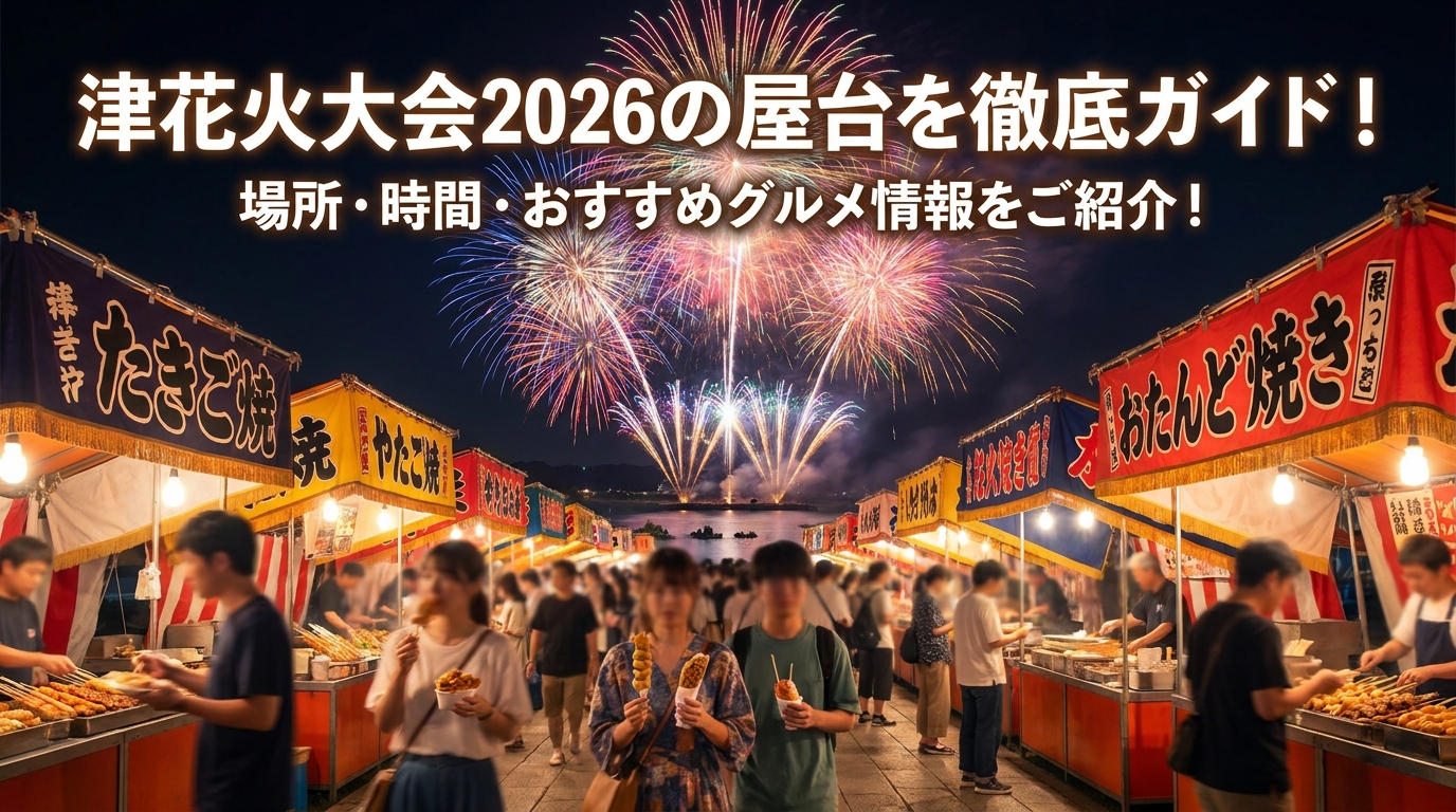 津花火大会2026の屋台を徹底ガイド！場所・時間・おすすめグルメ情報をご紹介！
