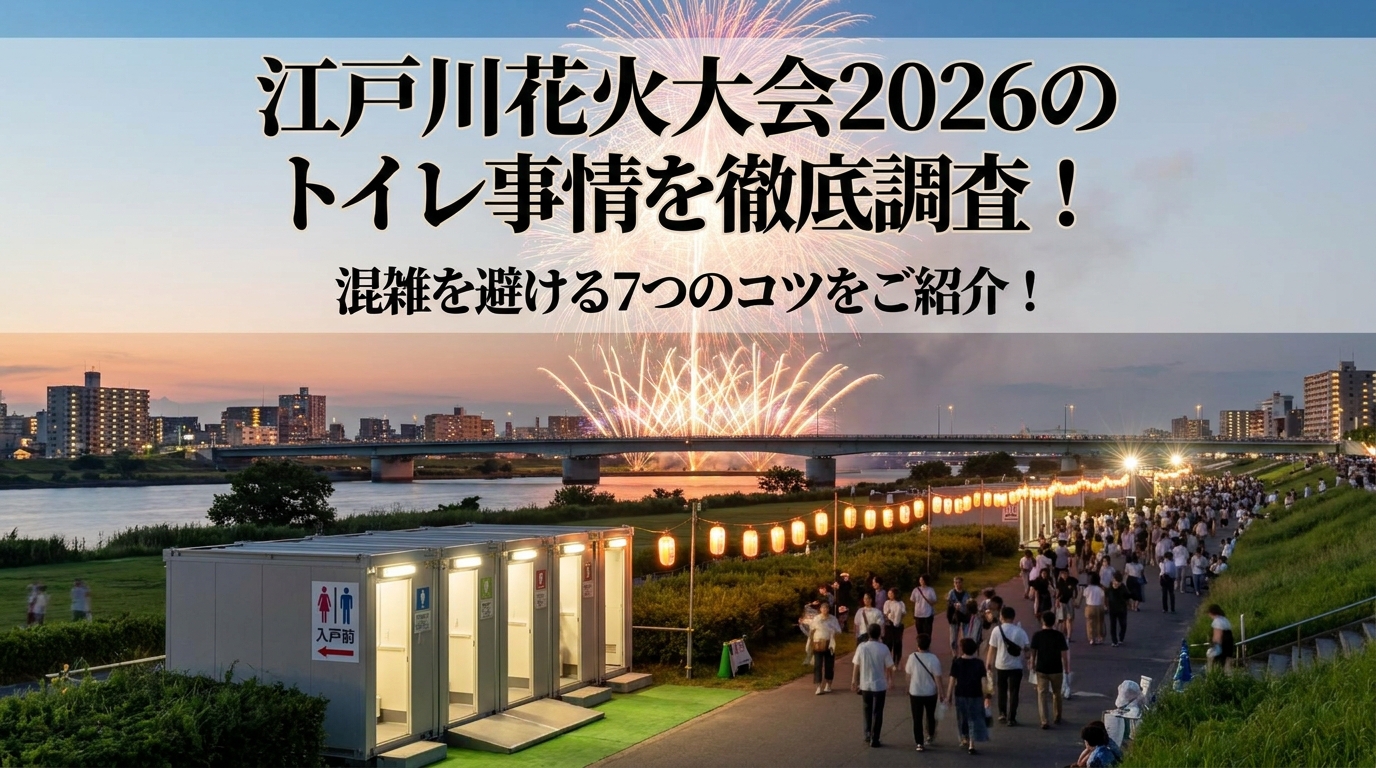 江戸川花火大会2026のトイレ事情を徹底調査！混雑を避ける7つのコツをご紹介！