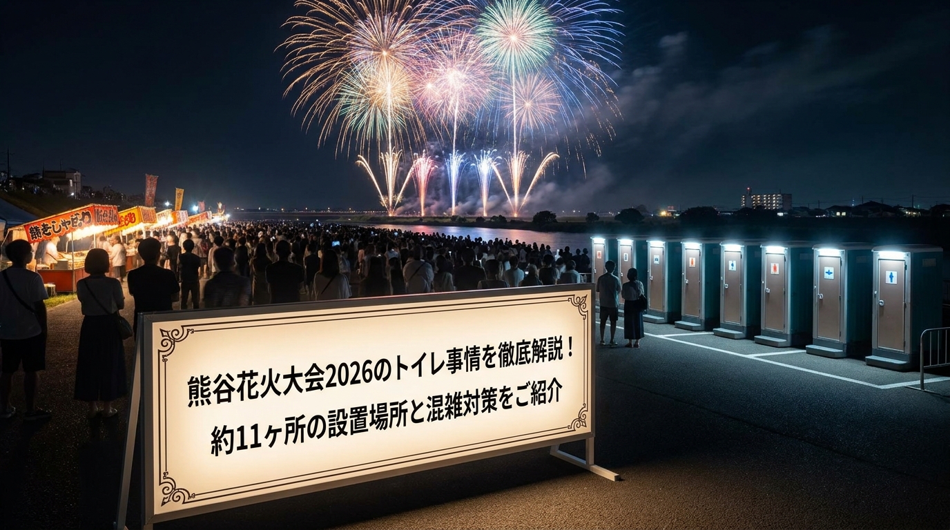 熊谷花火大会2026のトイレ事情を徹底解説！約11ヶ所の設置場所と混雑対策をご紹介