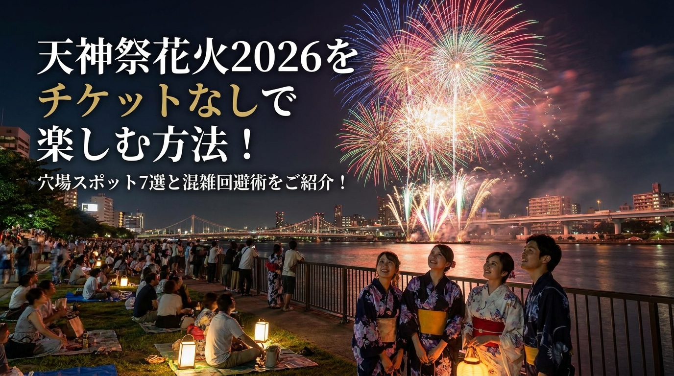 天神祭花火2026をチケットなしで楽しむ方法!穴場スポット7選と混雑回避術をご紹介!