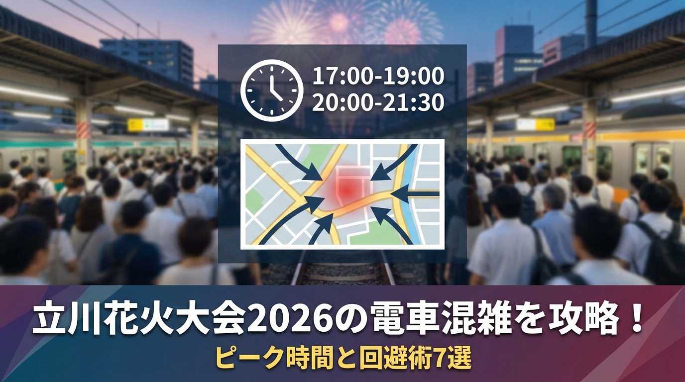 立川花火大会2026の電車混雑を攻略!ピーク時間と回避術7選