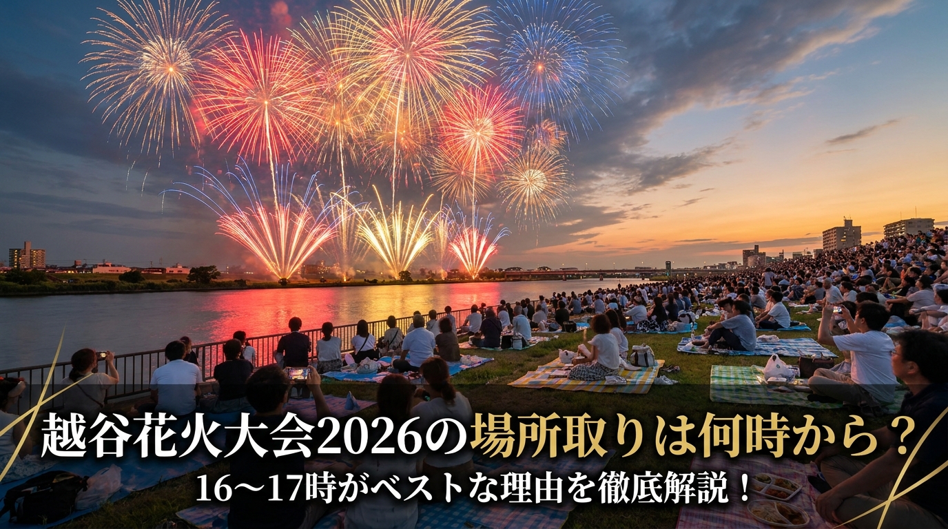 越谷花火大会2026の場所取りは何時から?16〜17時がベストな理由を徹底解説!