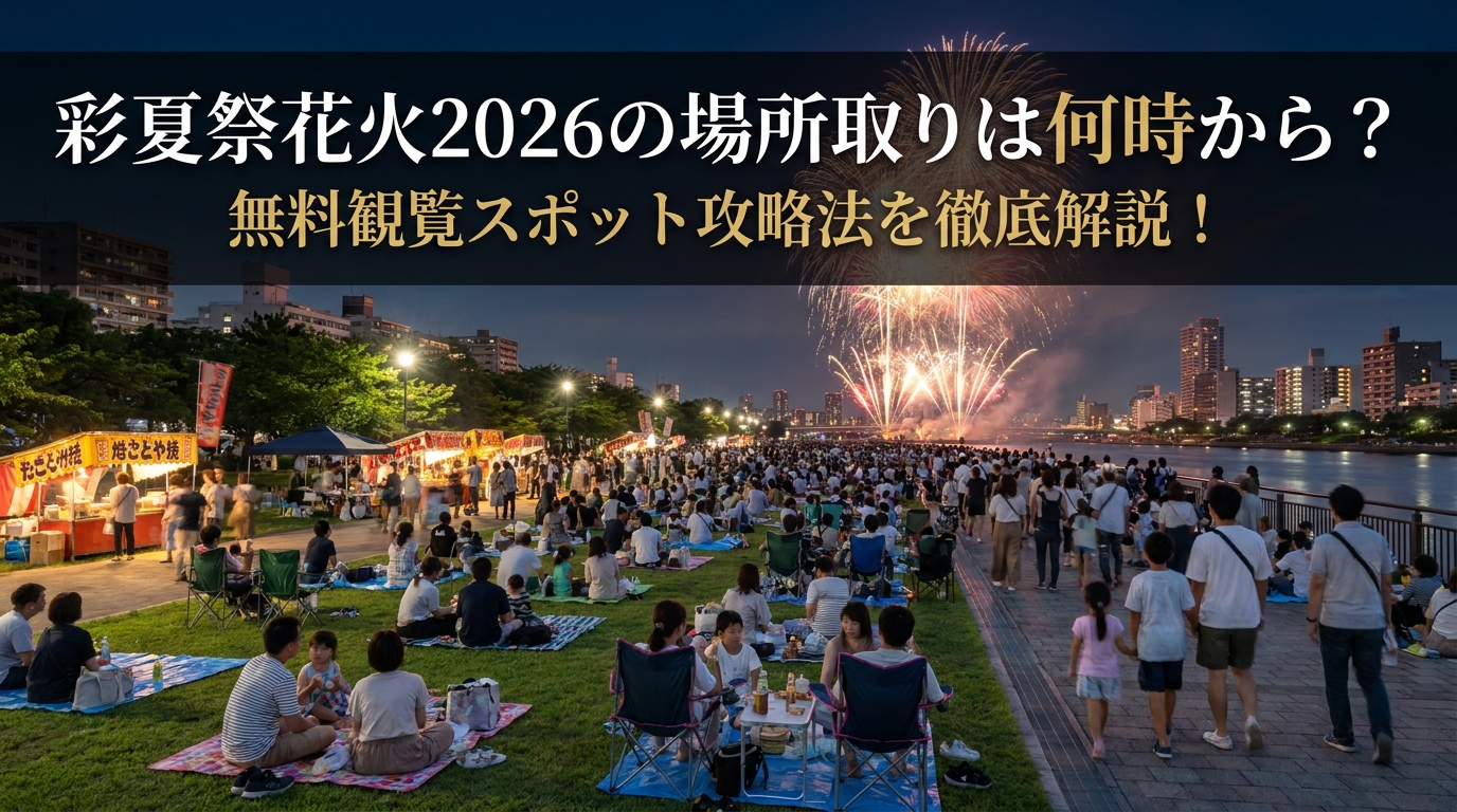 彩夏祭花火2026の場所取りは何時から？無料観覧スポット攻略法を徹底解説！