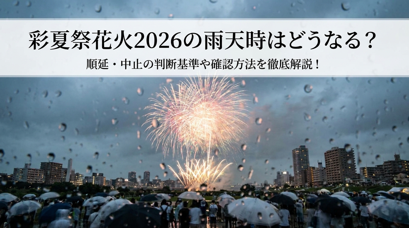 彩夏祭花火2026の雨天時はどうなる？順延・中止の判断基準や確認方法を徹底解説！