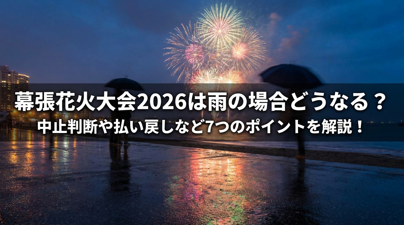 幕張花火大会2026は雨の場合どうなる?中止判断や払い戻しなど7つのポイントを解説!
