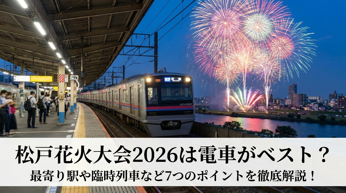 松戸花火大会2026は電車がベスト?最寄り駅や臨時列車など7つのポイントを徹底解説!