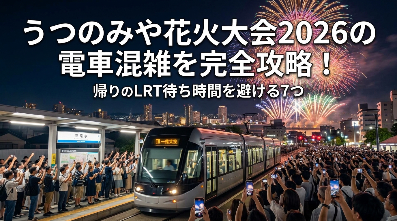 うつのみや花火大会2026の電車混雑を完全攻略!帰りのLRT待ち時間を避ける7つの方法