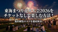 東海まつり花火大会2026をチケットなしで楽しむ方法！無料観覧のコツを徹底解説！