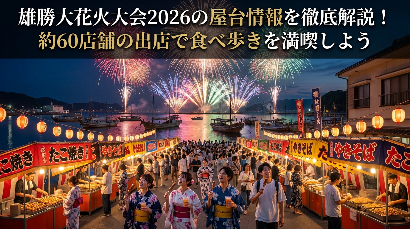 雄勝大花火大会2026の屋台情報を徹底解説！約60店舗の出店で食べ歩きを満喫しよう