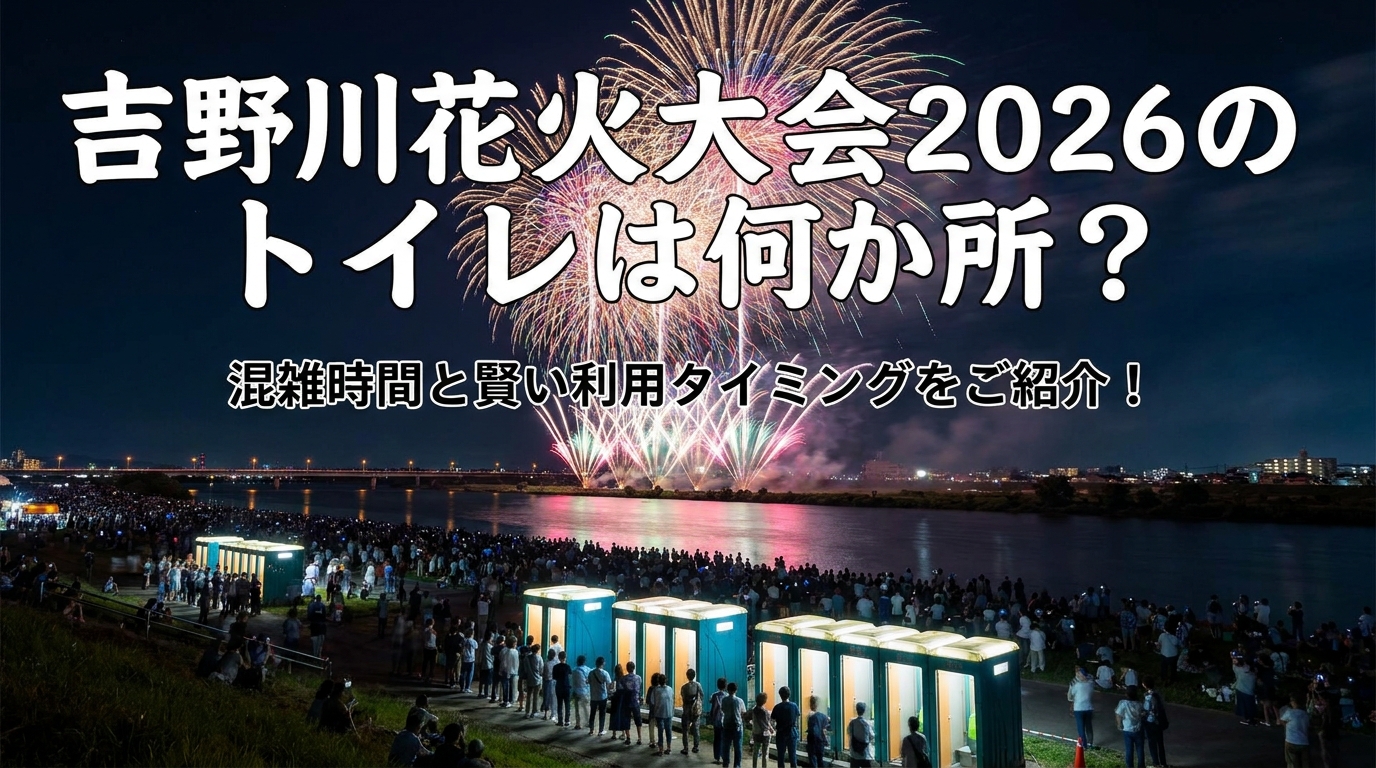 吉野川花火大会2026のトイレは何か所?混雑時間と賢い利用タイミングをご紹介!