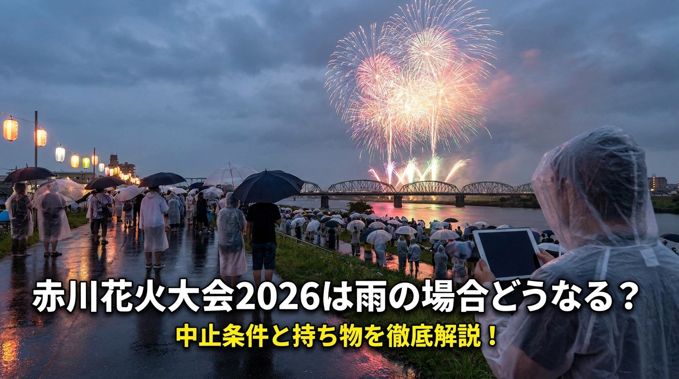 赤川花火大会2026は雨の場合どうなる?中止条件と持ち物を徹底解説!