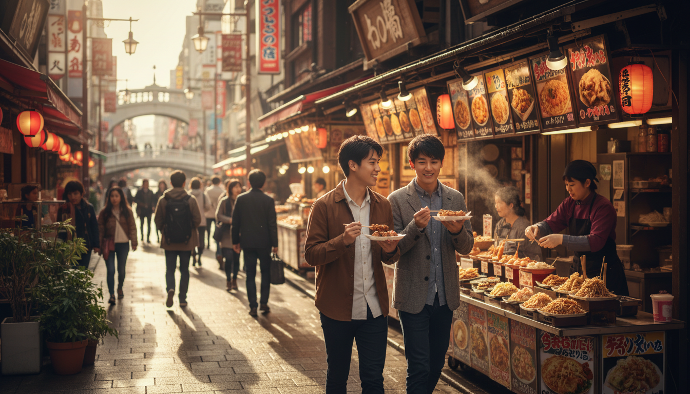 難波の食べ歩きは10時〜11時頃からスタートできます