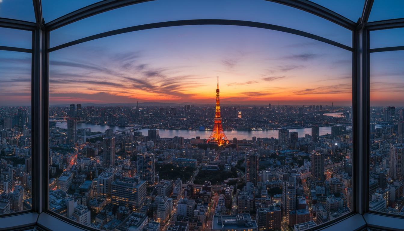 スカイツリーから東京タワーは「南西方面」に見える