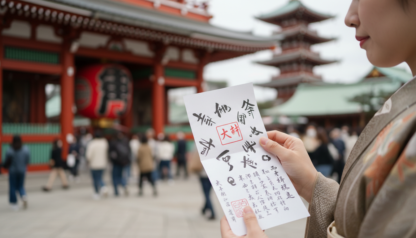 浅草寺のおみくじで大吉が出る確率は約17％とされています