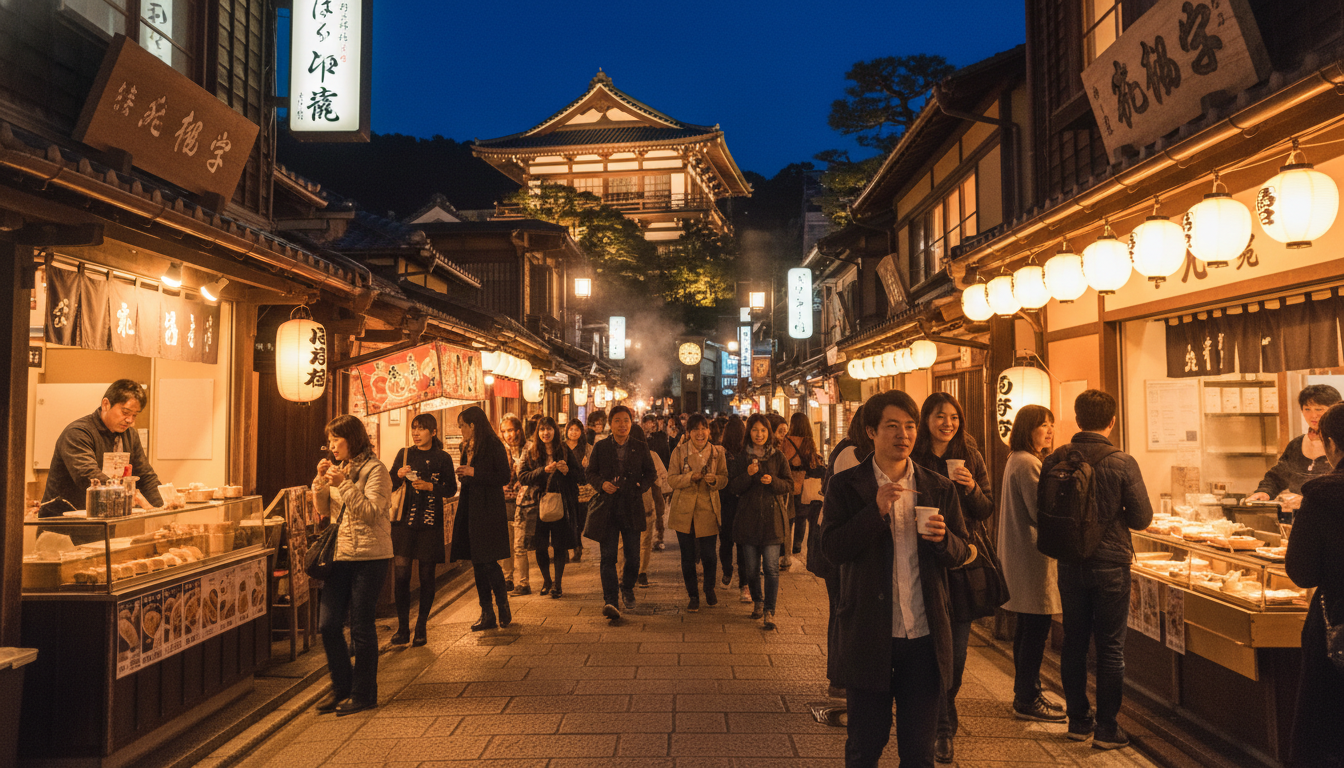 道後温泉の食べ歩きは夜20時〜22時頃まで楽しめます