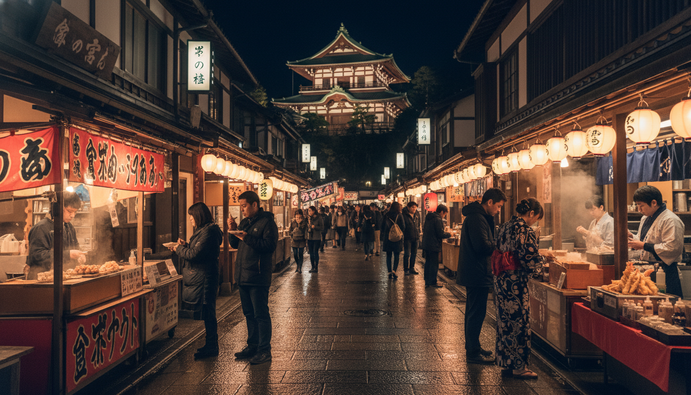 道後温泉の食べ歩きが夜まで楽しめる3つの理由