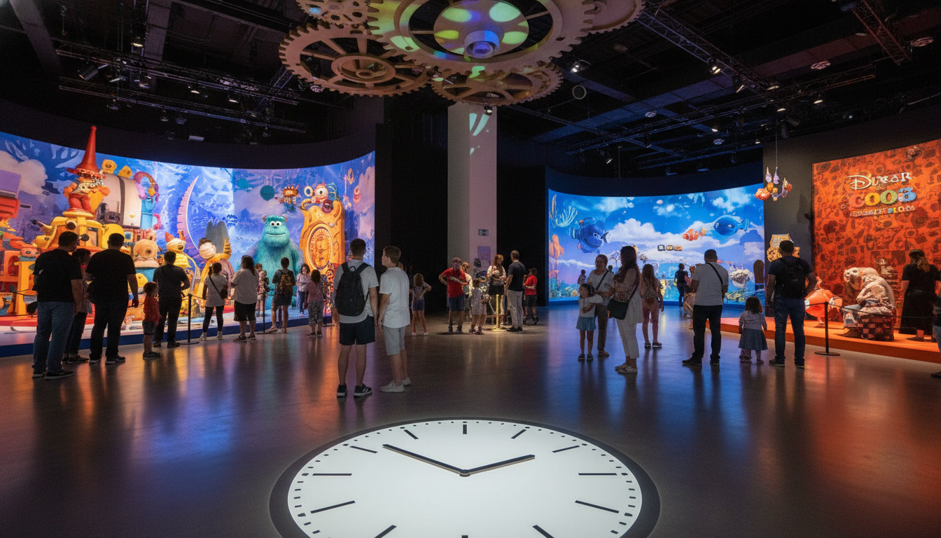 ピクサーの世界展の所要時間は公式では約1時間、実際は90分〜3時間が目安