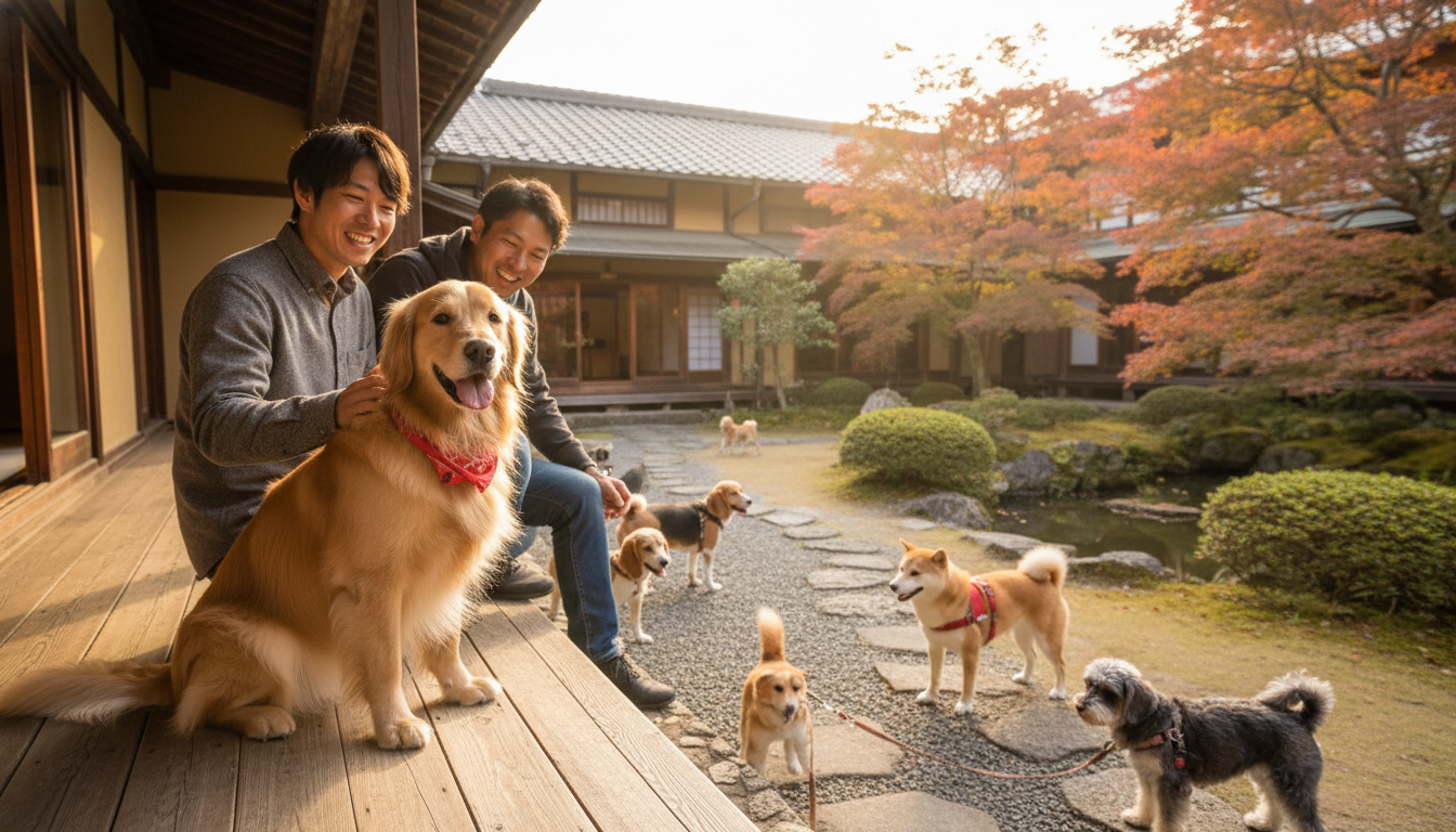犬と触れ合える宿は「看板犬がいる宿」と「愛犬同伴宿」の2タイプがある