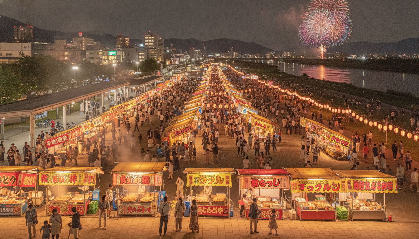 高崎祭り2026の屋台は駅前から河川敷まで広範囲に出店予定
