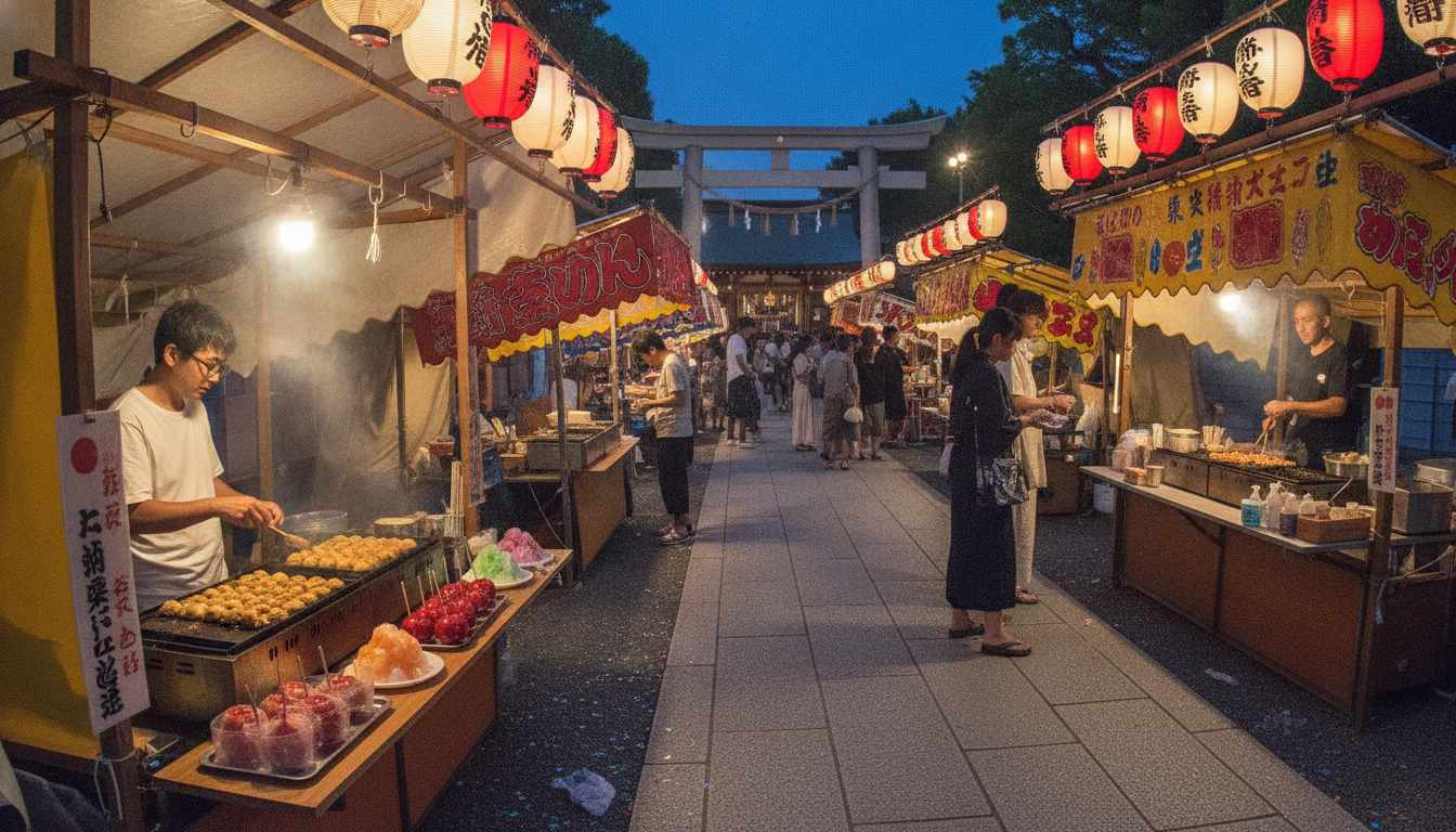 2026年の生國魂神社祭りは7月11日・12日に開催予定で屋台も多数出店