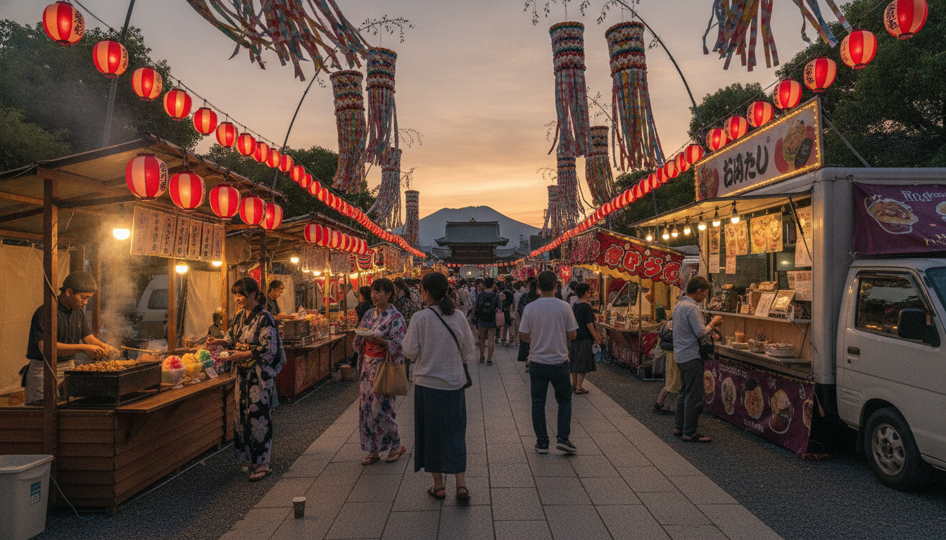 村上七夕祭りの「屋台」には2つの意味がある