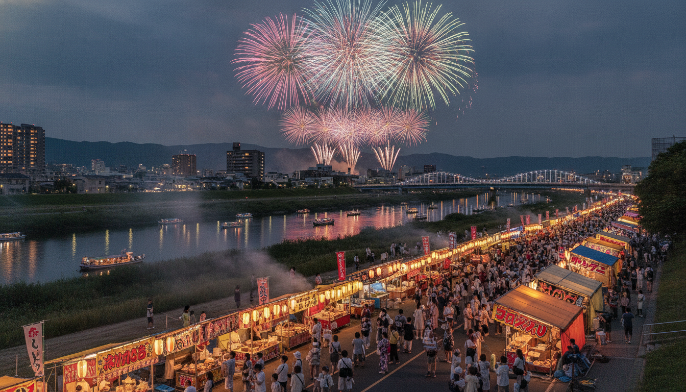 長岡花火2026の屋台は会場周辺から市街地まで広がっている