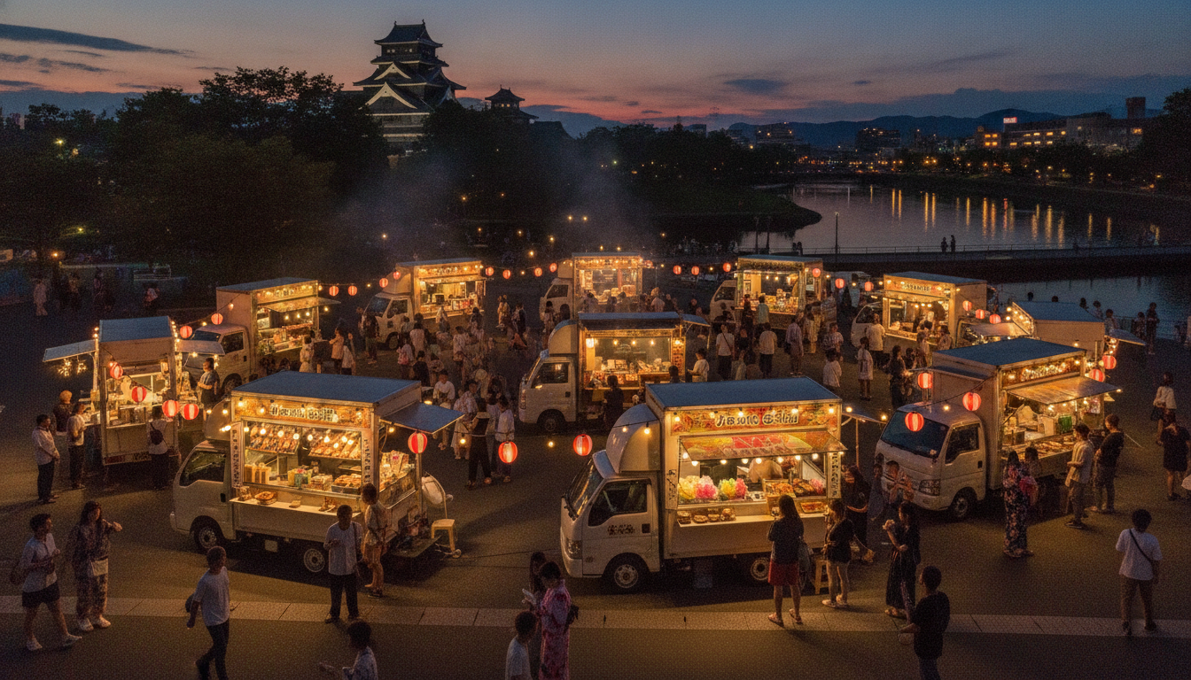 松江水郷祭2026の屋台はキッチンカー中心で「とるぱ駐車場」に出店
