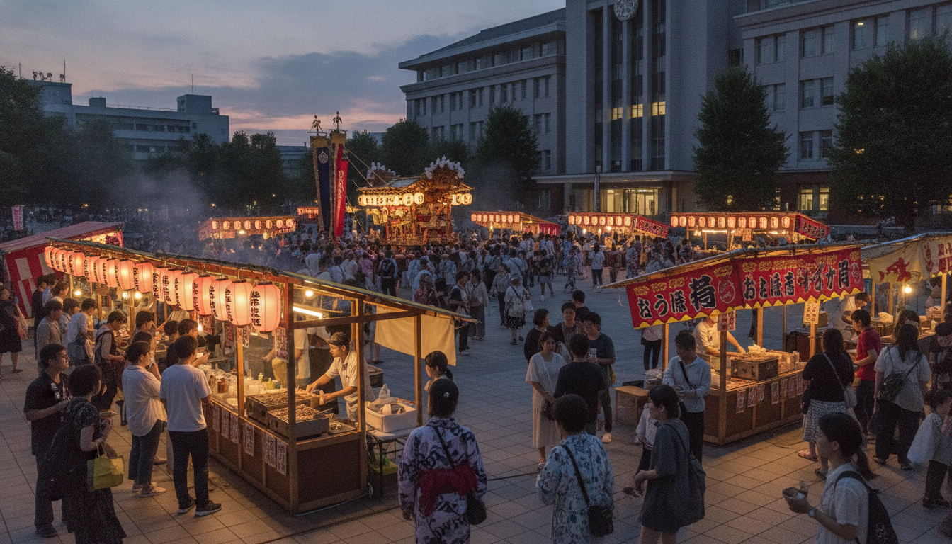 村上大祭2026の屋台は村上市役所周辺が中心エリア