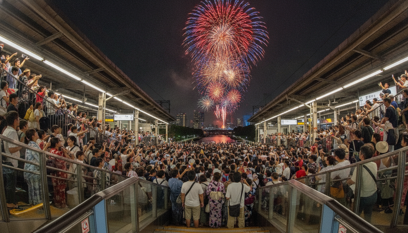 隅田川花火大会2026で混雑する駅は浅草駅・両国駅など最寄り駅が中心