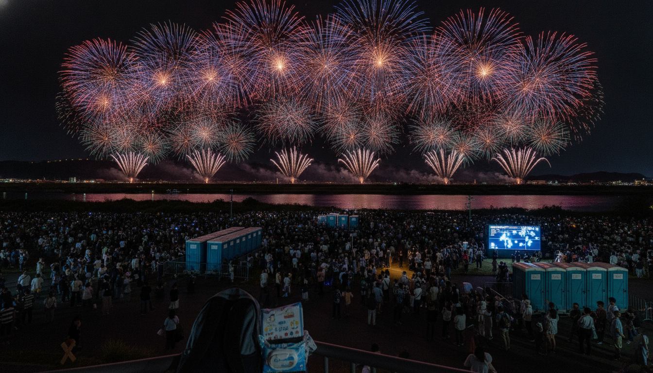 長岡花火大会2026のトイレは400棟以上あるけど30〜40分待ちになることも