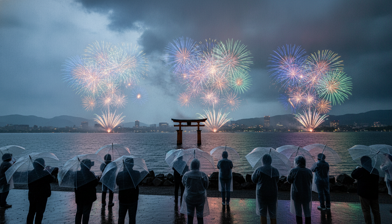 びわ湖花火大会2026は雨の場合「小雨決行・荒天中止」