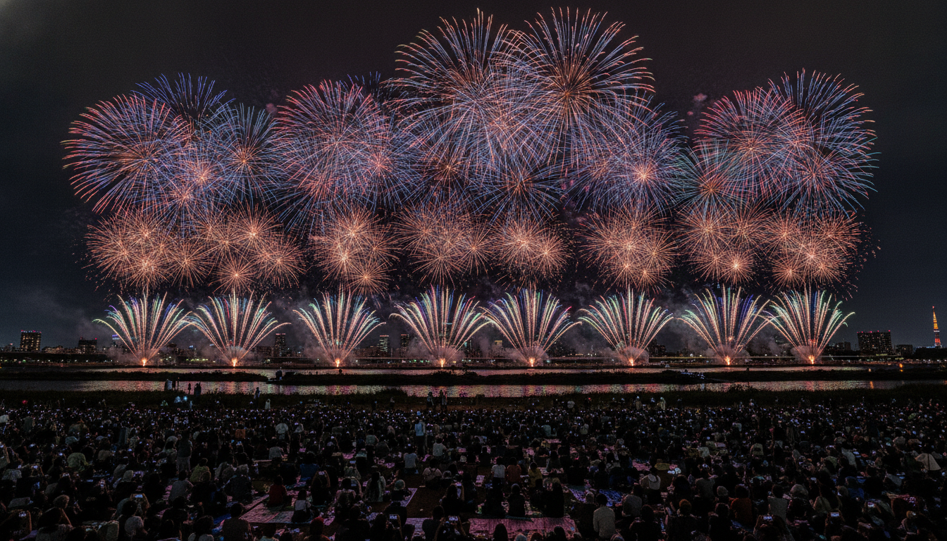江戸川花火大会2026の終了時間は20:20ごろ