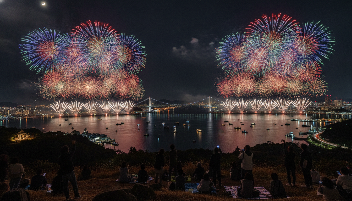 関門海峡花火大会2026は公式会場周辺に無料エリアなし