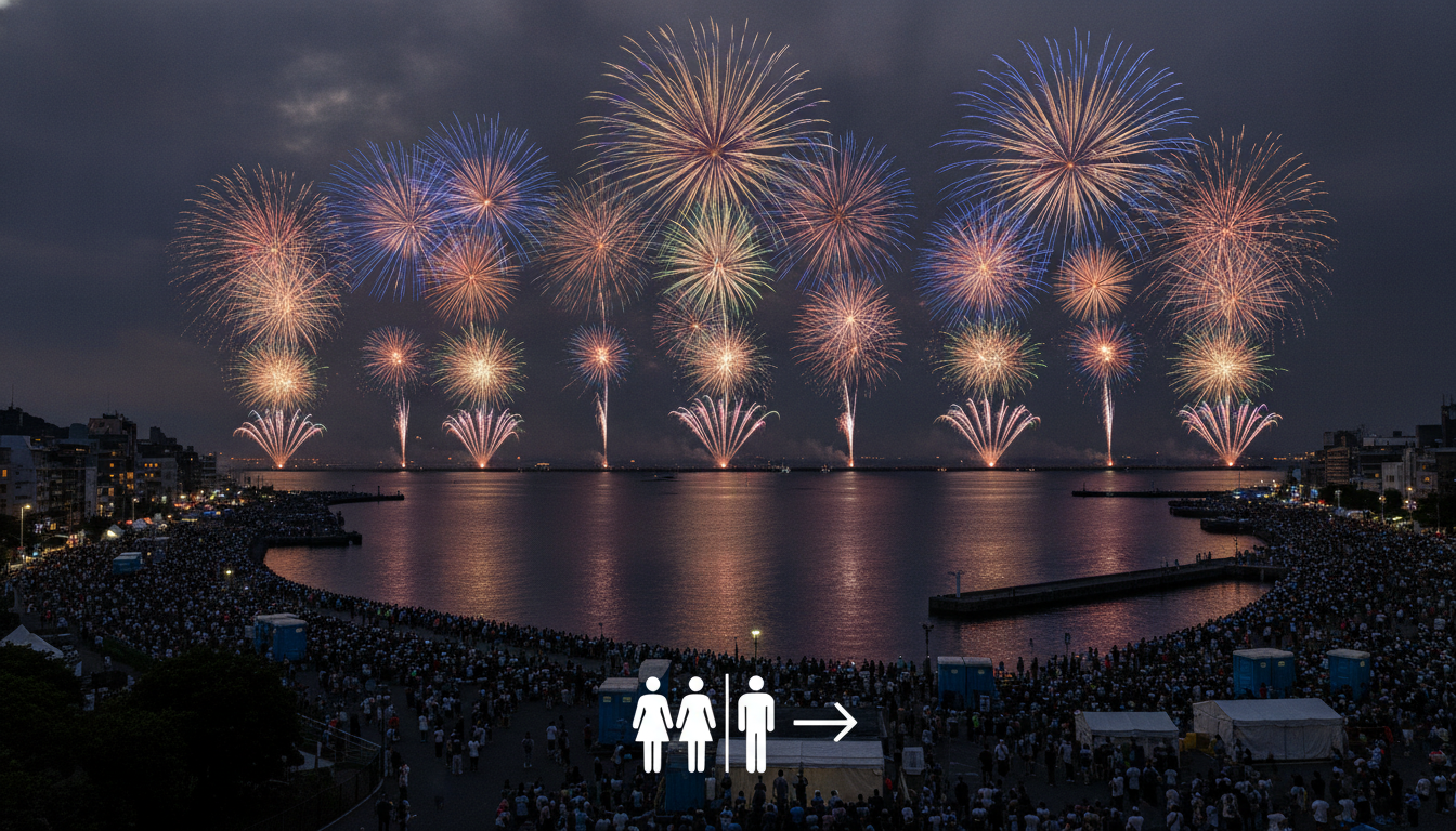 関門海峡花火大会2026のトイレは下関・門司の両会場に設置予定