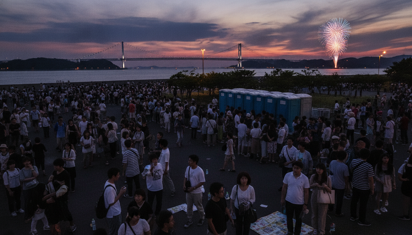 なぜ関門海峡花火大会のトイレは混雑するのか?