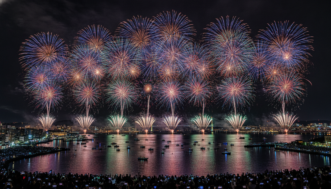 関門海峡花火大会2026の終了時間は20:50頃が目安