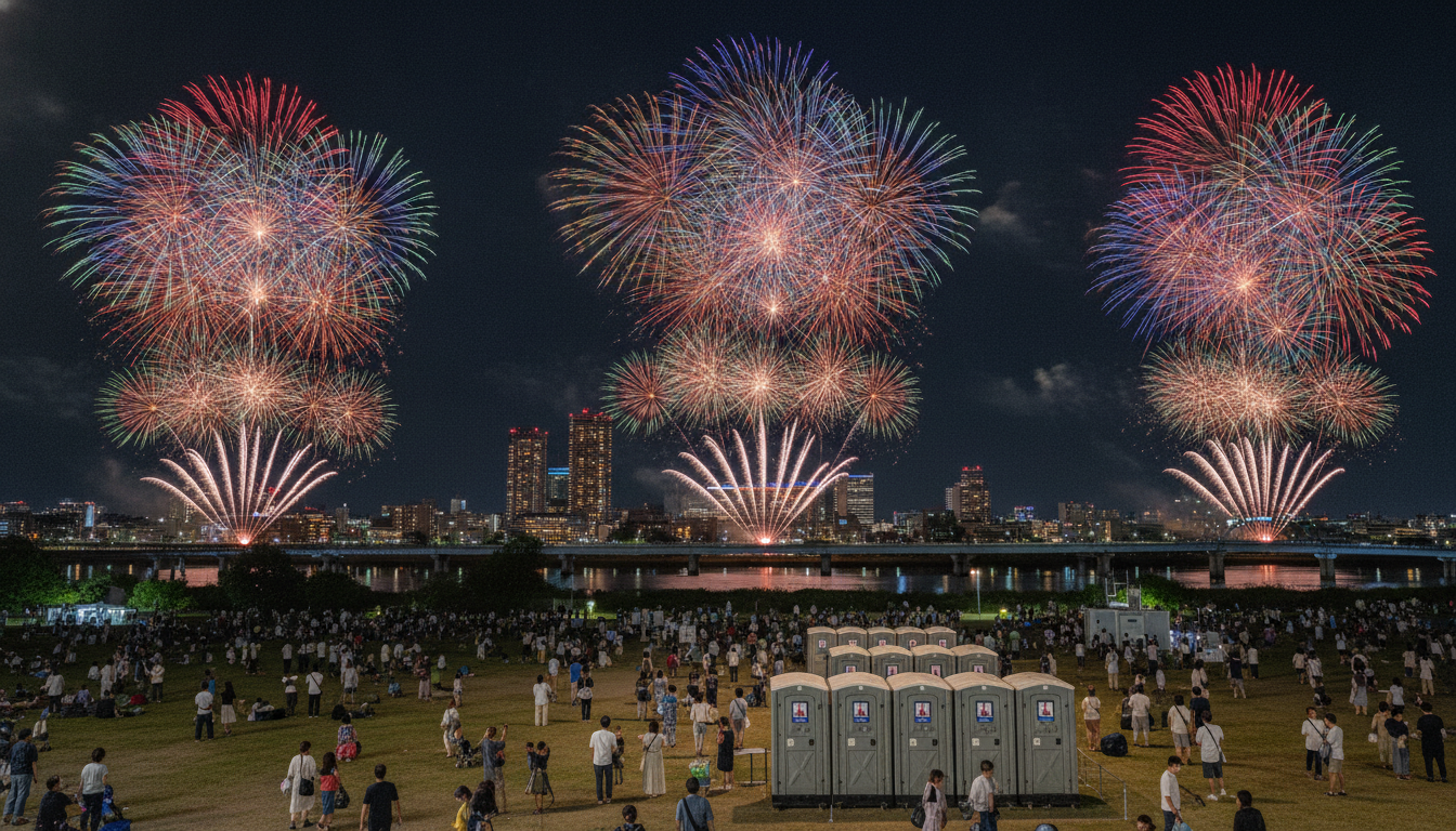 豊田おいでんまつり花火大会2026のトイレは会場各所に設置される予定