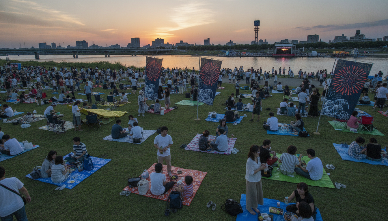 結論:越谷花火大会2026の場所取りは16〜17時開始がベスト
