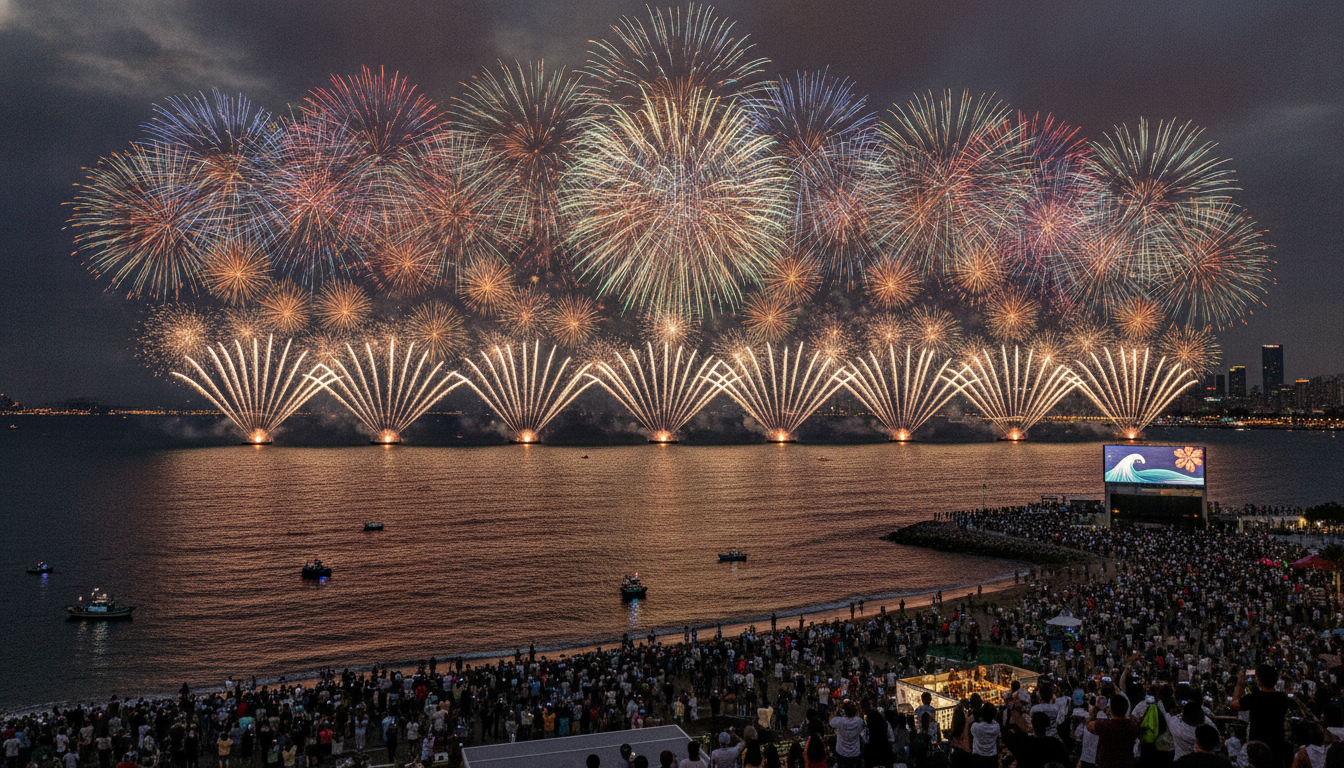 ぎおん柏崎まつり海の大花火大会2026は19時30分から21時10分まで