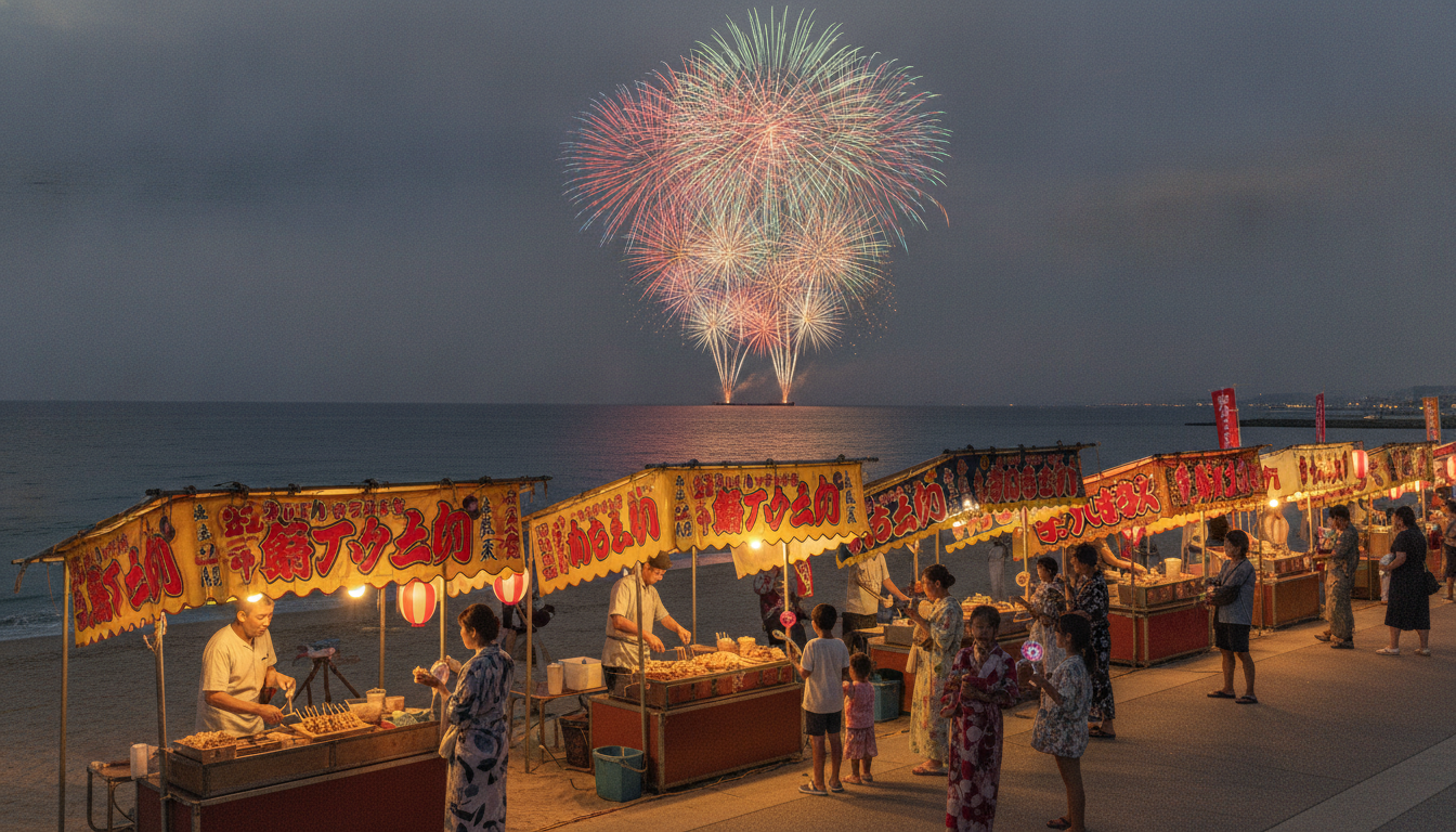 ぎおん柏崎まつり海の大花火大会2026の屋台は会場周辺に出店される見込み