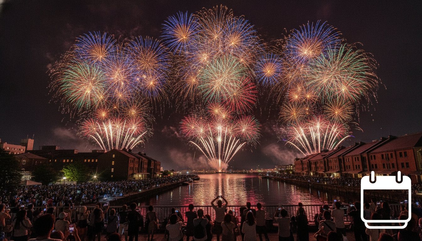 おたる潮まつり花火2026は7月26日（日）20時から約30分間の打ち上げ