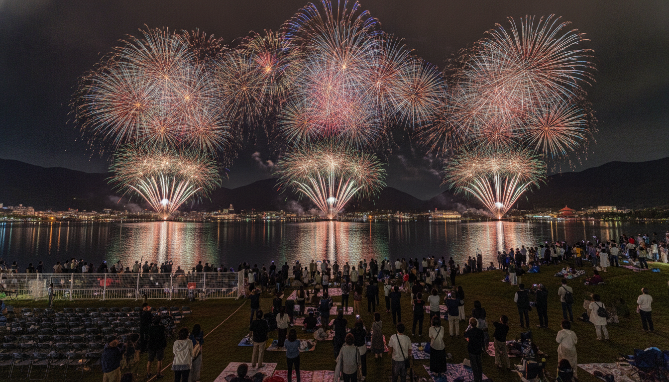 諏訪湖花火大会2026の場所取り時間は有料席なら18時まで・穴場なら14～16時が目安
