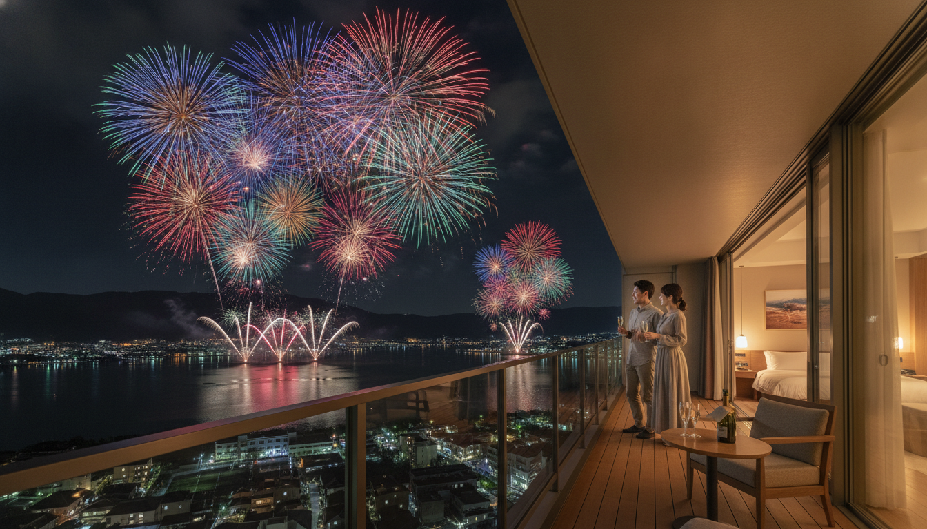 諏訪湖花火大会2026をホテルから見るなら「花火の見える部屋」の明記があるプランを選ぶべき