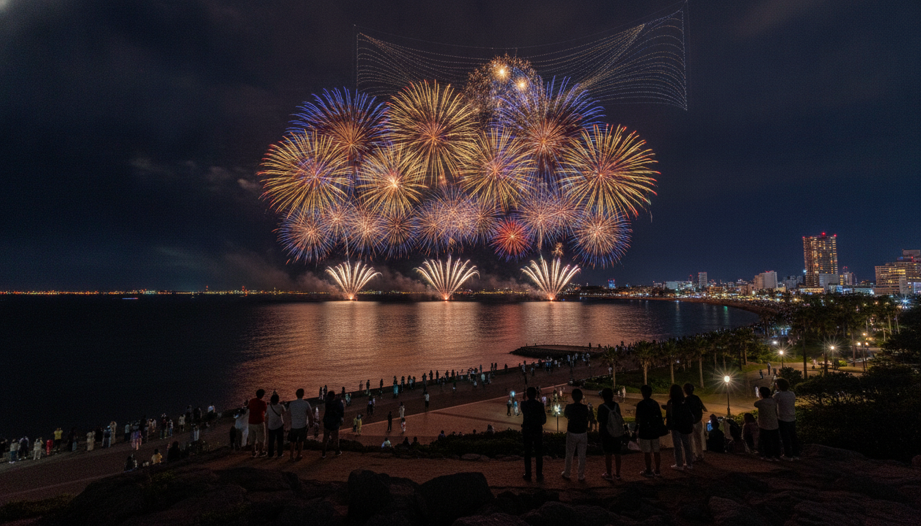 泉州夢花火2026は会場周辺の海沿いエリアから無料で見える