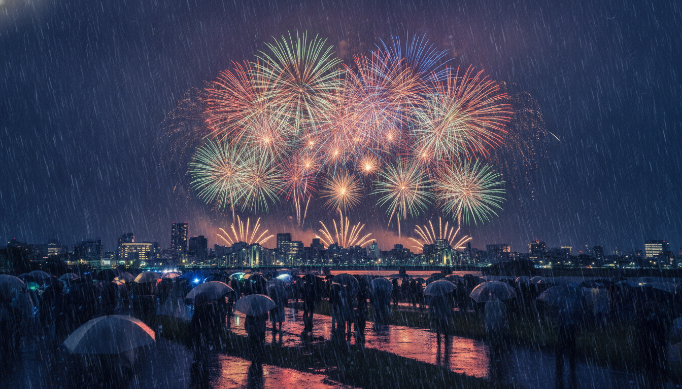 八王子花火大会2026の雨天時方針は「小雨決行・荒天中止・順延なし」