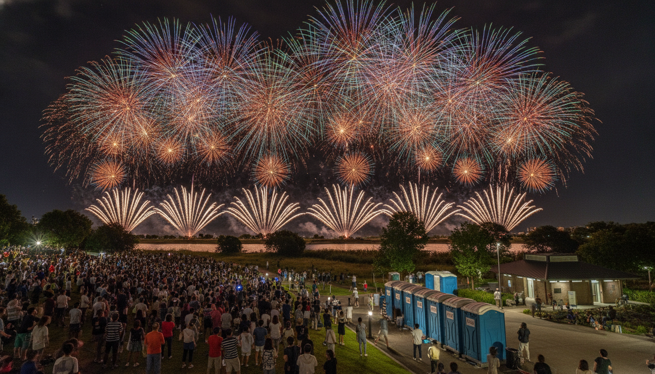 彩夏祭花火2026のトイレは仮設と常設の両方が利用可能