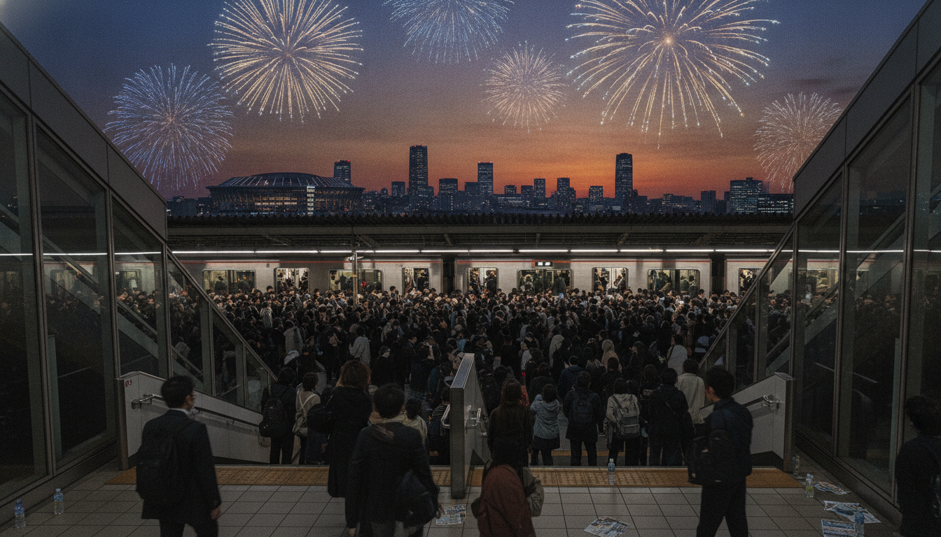 神宮外苑花火大会2026の電車混雑は時間帯と路線選びで対策できる
